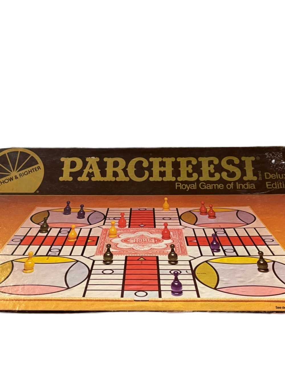 PARCHEESI Deluxe Edition 1975 Vintage Game Selchow & Righter Royal Game of India